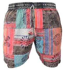 Gheri Herren-Patchwork-Bunte Hippie-Festival-Baumwoll-Pull-On-Shorts, groß Bedruckt von Gheri