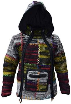 Gheri Men's Woolen Patch Kangaroo Pouch Fleece Lined Hand Knitted Winter Jacket Hoodie Double Zip X-Large von Gheri