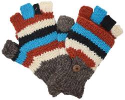 Gheri Woolen Knit Fleecegefütterte fingerlose Handschuhe Wandelbare Fäustlinge F von Gheri