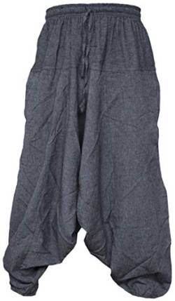 Little Kathmandu Herrenhose, Baumwolle, Hanf, weite Beine, tiefer Hosenschritt, Ninjahose, Light Grey Hemp, M von Gheri