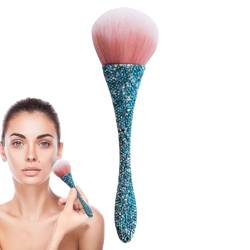 Ghirting Gesichts-Make-up-Pinsel, Fixierpuderpinsel - Rouge-Make-up-Pinsel für die Reise,Flexible Kosmetikpinsel mit weichen Borsten und Kristallgriff für Frauen und Mädchen, Gesichts-Make-up-Werkzeug von Ghirting