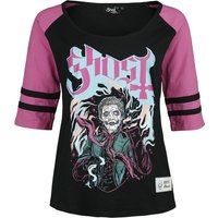 Ghost Langarmshirt - EMP Signature Collection - S bis XXL - für Damen - Größe XL - schwarz/pink  - EMP exklusives Merchandise! von Ghost