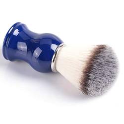 Ghzste 2 Arten Männer Bart Schnurrbart Rasierpinsel Harz Griff Bart Rasierwerkzeug (Griff aus blauer Nylonwolle (kein Logo)) von Ghzste