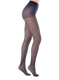 Gi&Gi Damen-Strumpfhose - Strumpfhose mit hohem Bund, verstärkt mit unsichtbaren Füßen, 20 Denier N 1493, blau, L/XL von Gi&Gi