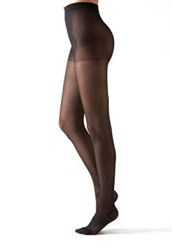Gi&Gi Strumpfhose Damen Velati - Hohe Taille verstärkt mit unsichtbaren Füßen 20 Geld N 1493, Schwarz , Small-Medium von Gi&Gi