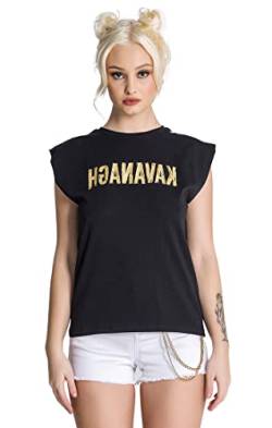 Gianni Kavanagh Damen Black Reverse Top T-Shirt, schwarz, Large von Gianni Kavanagh