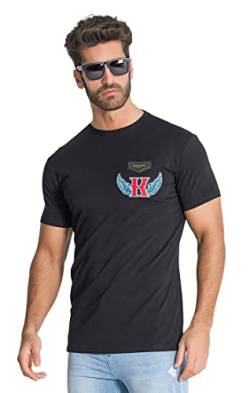 Gianni Kavanagh Herren Black Anarchy Patch Tee T-Shirt, schwarz, S von Gianni Kavanagh