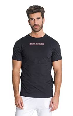 Gianni Kavanagh Herren Black Under Tape Print Tee T-Shirt, schwarz, XL von Gianni Kavanagh