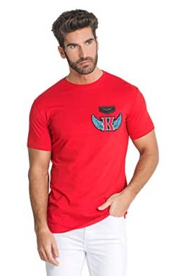 Gianni Kavanagh Herren Red Anarchy Patch Tee T-Shirt, Rot, L von Gianni Kavanagh