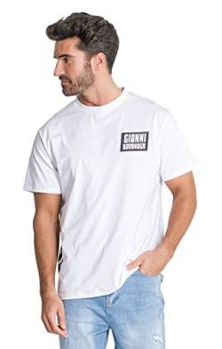 Gianni Kavanagh Herren White Candy Oversized Plaque Tee T-Shirt, weiß, L von Gianni Kavanagh