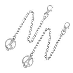 Giantree Schlüsselanhänger Kette, Schlüsselkette Hosen Kette Mit Karabinerhaken Edelstahl Durable Kette Karabiner Schlüsselringe Schlüsselhalter Für Männer (2Pcs 25CM) von Giantree