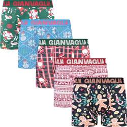 Gianvaglia 5er Pack Boxershorts Weihnachten Set Sport Trunks Hipster Baumwolle Pants Retro Boxer Größe M L XL 2XL (GVG-5084, DE/NL/SE/PL, Alphanumerisch, L, Regular, Regular) von Gianvaglia