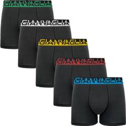 Gianvaglia Deluxe Baumwolle Boxershorts 5er Pack, Extrem Weich, Optimaler Komfort, blacks, XL von Gianvaglia