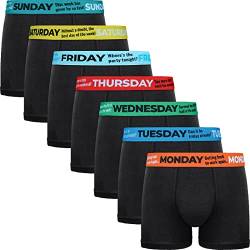 Gianvaglia Herren 7 Days Of The Week Trunks Boxershorts/Boxershorts Montag bis Sonntag, 7 Paar, Schwarz , XL von Gianvaglia