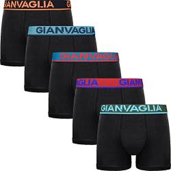 Gianvaglia Herren Boxershorts/Boxershorts, 5 Paar Unterwäsche, Schwarz, Größe M-XXL, Schwarz , 31-35 von Gianvaglia