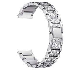 Giaogor Armband Kompatibel für Fossil Gen 5e Damen Smartwatch, Damen mit Diamant Premium Edelstahl Bracelet Gurt für Fossil Damen Touchscreen Smartwatch 5E (Silber) von Giaogor
