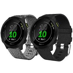 Giaogor Armband Kompatibel für Garmin Forerunner 55, Nylon Strick Replacement Uhrenarmband für Garmin Forerunner 55 Smartwatch (grau+schwarz) von Giaogor