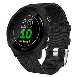 Giaogor Armband Kompatibel für Garmin Forerunner 55, Nylon Strick Replacement Uhrenarmband für Garmin Forerunner 55 Smartwatch (schwarz) von Giaogor