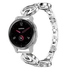 Giaogor Armband Kompatibel für Garmin Venu 2S, Damen Metall Band Premium Edelstahl Bracelet Gurt für Garmin Venu 2S Smartwatch (Silber) von Giaogor