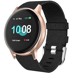 Giaogor Armband Kompatibel für UMIDIGI Uwatch 2S, Nylon Strick Replacement Uhrenarmband für UMIDIGI Uwatch 2S Smartwatch (schwarz) von Giaogor