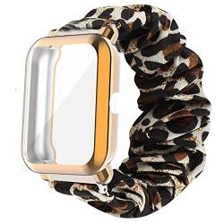 Giaogor Armband Kompatibel mit Amazfit Bip U, weiche Haargummis Uhrenarmband für Amazfit Bip U Smartwatch (Leopard+Roségold hülle) von Giaogor