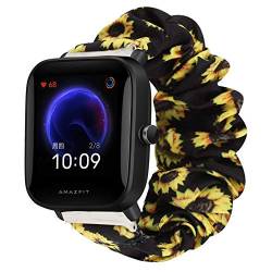 Giaogor Armband Kompatibel mit Amazfit Bip U, weiche Haargummis Uhrenarmband für Amazfit Bip U Smartwatch (Sonnenblume) von Giaogor