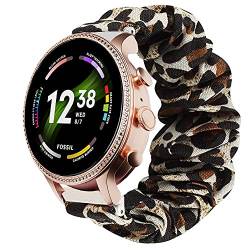 Giaogor Armband Kompatibel mit Fossil GEN 6 Smartwatch, weiche Haargummis Uhrenarmband für Fossil GEN 6 42mm/ 44mm Smartwatch (Leopard, 42mm) von Giaogor