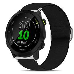 Giaogor Armband Kompatibel mit Garmin Forerunner 55, Einstellbar Stoff Armbänder, Weich und Dehnbar Elastizität Ersatzband für Garmin Forerunner 55 Smartwatch (Schwarz) von Giaogor