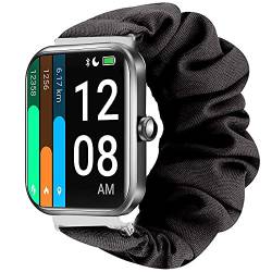 Giaogor Armband Kompatibel mit ID206, weiche Haargummis Uhrenarmband für ID206 Smartwatch (schwarz) von Giaogor