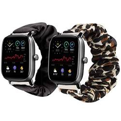LvBu Armband Kompatibel mit GTS 2 Mini, weiche Haargummis Uhrenarmband für Amazfit GTS 2 Mini/GTS 2 Smartwatch (schwarz+Leopard) von Giaogor