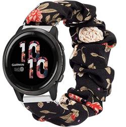 LvBu Armband Kompatibel mit Garmin Venu 2S, weiche Haargummis Uhrenarmband für Garmin Venu 2S Smartwatch (Blumen) von Giaogor