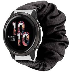 LvBu Armband Kompatibel mit Garmin Venu 2S, weiche Haargummis Uhrenarmband für Garmin Venu 2S Smartwatch (schwarz) von Giaogor