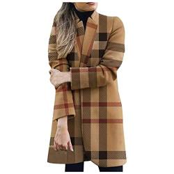Damen Winterjacke Vintage Palid Lange Mantel Casual Plus Size Langarm Tops Frau Herbst Kleidung Outwear von Gienergy