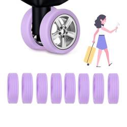 Gienslru Luggage Compartment Wheel Protection Cover, Silicone Suitcase Wheels Cover, Luggage Wheels Silent Protection Cover, Luggage Wheel Protector Covers for Most 8-Spinner Wheels Carry (Purple*8) von Gienslru