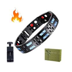 Gienslru Noruion Far-Infrarot-Ionen-Armband, Noruion Far Infrared Ionizer Wristband, Magnetarmband Magnetbänder, Magnetarmband Magnetbänder Für Herren Herrenarmband Längenverstellbar Mit (1Pc) von Gienslru