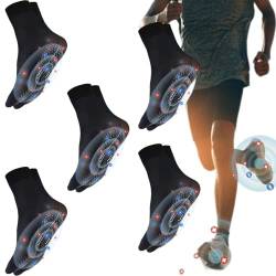 Gienslru Tourmaline Ionic Body Shaping Stretch Socks, Tourmaline Socken, Tourmaline Socks, Foot Massage Sock, Thin Non-Slip Socks (5 Paar Schwarz) von Gienslru