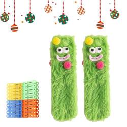 Gienslru Warm Cozy Fluffy Cartoon Monster Socks, Cute Cartoon Plush Monster Sock, Funny Fuzzy Socks For Women (B) von Gienslru