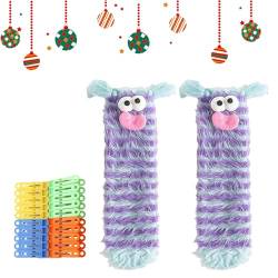 Gienslru Warm Cozy Fluffy Cartoon Monster Socks, Cute Cartoon Plush Monster Sock, Funny Fuzzy Socks For Women (C) von Gienslru