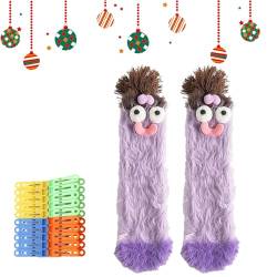 Gienslru Warm Cozy Fluffy Cartoon Monster Socks, Cute Cartoon Plush Monster Sock, Funny Fuzzy Socks For Women (H) von Gienslru