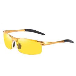 Gelbe Anti-Glanz Nachtfahrbrille Anti Glanz Nachtfahrbrille Polarisierte Nachtsichtbrille Für Fahrer, Nachtsichtbrille, Aluminium-Magnesium-Halbrahmen-Fahrbrille-3 von Gifftiy