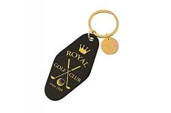Gift Company Royal Golf Club Schlüsselanhänger aus Acryl in der Farbe Schwarz-Gold, Maße: 4,5cm x 12,4cm x 0,25cm, 1049701002 von Gift Company