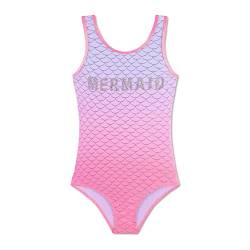 Badeanzug Mädchen Sommer Schwimmen Einteiler Bikini Sport Bademode Mädchen Hawaiian Schwimmanzug UV Schutz Blickdicht Chlorresistent Anti Pilling mit, Rosa 10T, 10 Jahre von Gifts Treat