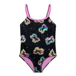 Badeanzug Mädchen Sommer Schwimmen Einteiler Bikini Sport Bademode Mädchen Hawaiian Schwimmanzug UV Schutz Blickdicht Chlorresistent Anti Pilling mit, Schwarz 5T,4-5 Jahre von Gifts Treat