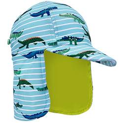 Gifts Treat Kids Legionnaires Hat, UPF 50+ Sun Protection Swim Cap Flap Hat in Crocodile Pattern for Kids, Quick Drying Boys Sun Hat with Neck Protection for Beach Seaside Pool, Crocodile, 6-8 Years von Gifts Treat
