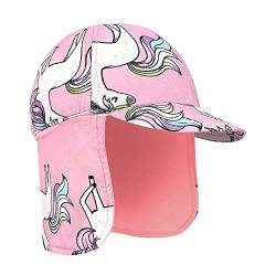 Gifts Treat Kinder Legionäre Hut, UPF 50+ Sonnenschutz Schwimmkappe Flap Hat im Dinosaurier-Muster für Kinder, Jungen Sonnenhut mit Nackenschutz Grün,Rosa,52cm/4-6 Jahre von Gifts Treat