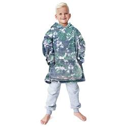 Gifts Treat Übergroße Kinder Kapuzenpullover Jungen Hoodie Jungen Sherpa Sweatshirt Plüsch Kapuze Decke Weiche Warme Kuscheliger Pullover für Kinder Teenager Studenten, Grün, 5-7 Jahre von Gifts Treat