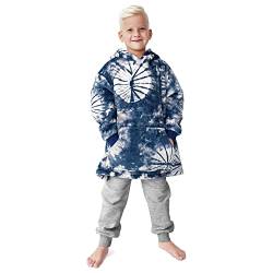 Gifts Treat Übergroße Kinder Kapuzenpullover Jungen Hoodie Jungen Sherpa Sweatshirt Plüsch Kapuze Decke Weiche Warme Kuscheliger Pullover für Kinder Teenager Studenten, Tinte Blau, 5-7 Jahre von Gifts Treat