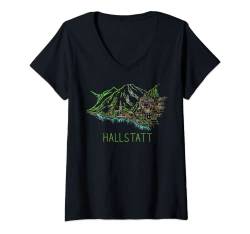 Damen Hallstatt City Austria Souvenir Geschenk für Männer Frauen T-Shirt mit V-Ausschnitt von Gifts and Souvenirs for Austrians