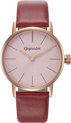Gigandet Damen-Armbanduhr Quarzwerk Analog mit Lederarmband G43-016 von Gigandet