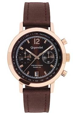 Gigandet Herren Analog Japanisches Quarzwerk Uhr mit Leder Armband AVG10-08 von Gigandet